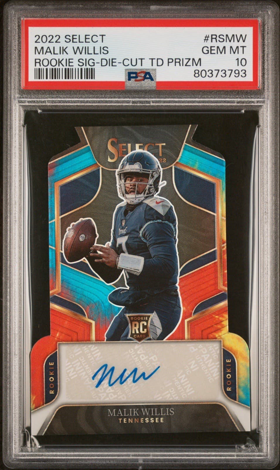 Malik Willis Panini Select Rookie Signatures #RSMW Tie-Dye Prizm