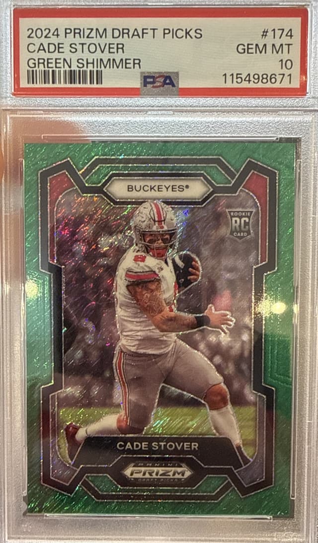 Cade Stover Panini Prizm Draft Picks #174 Green Shimmer