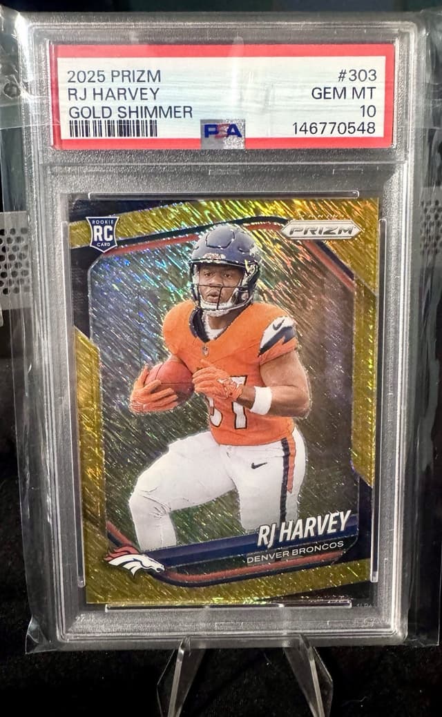 RJ Harvey Panini Prizm #303 Gold Shimmer