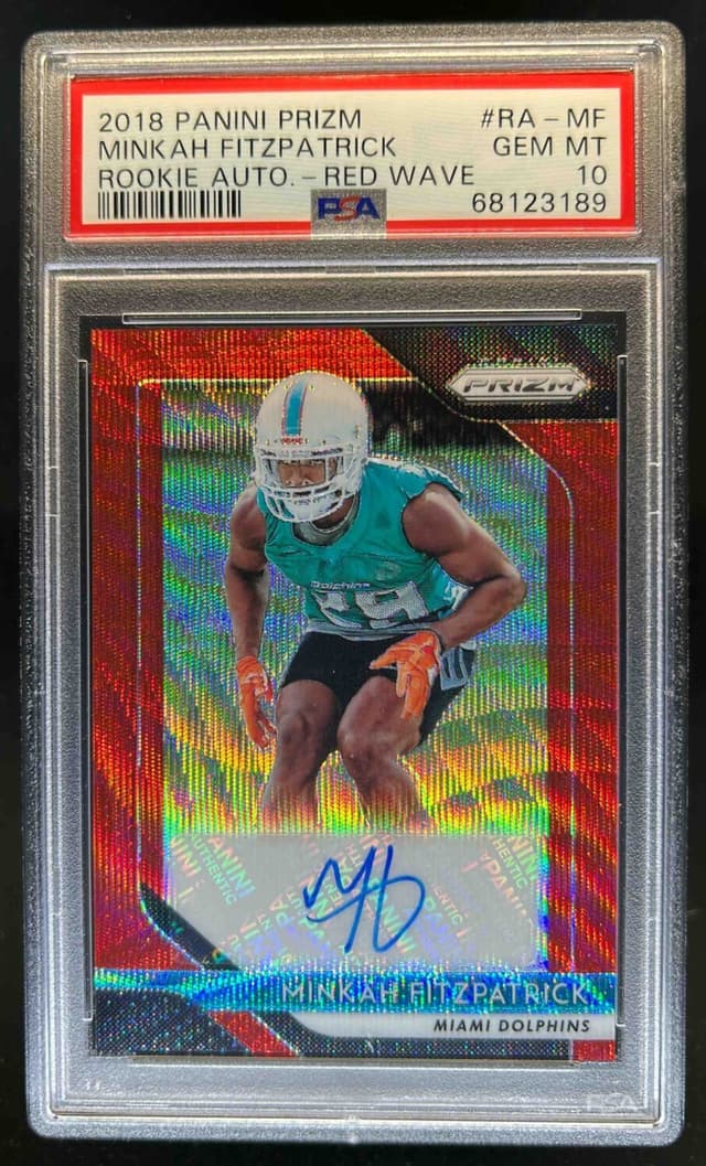 Minkah Fitzpatrick Panini Prizm Rookie Autographs #MF Red Wave