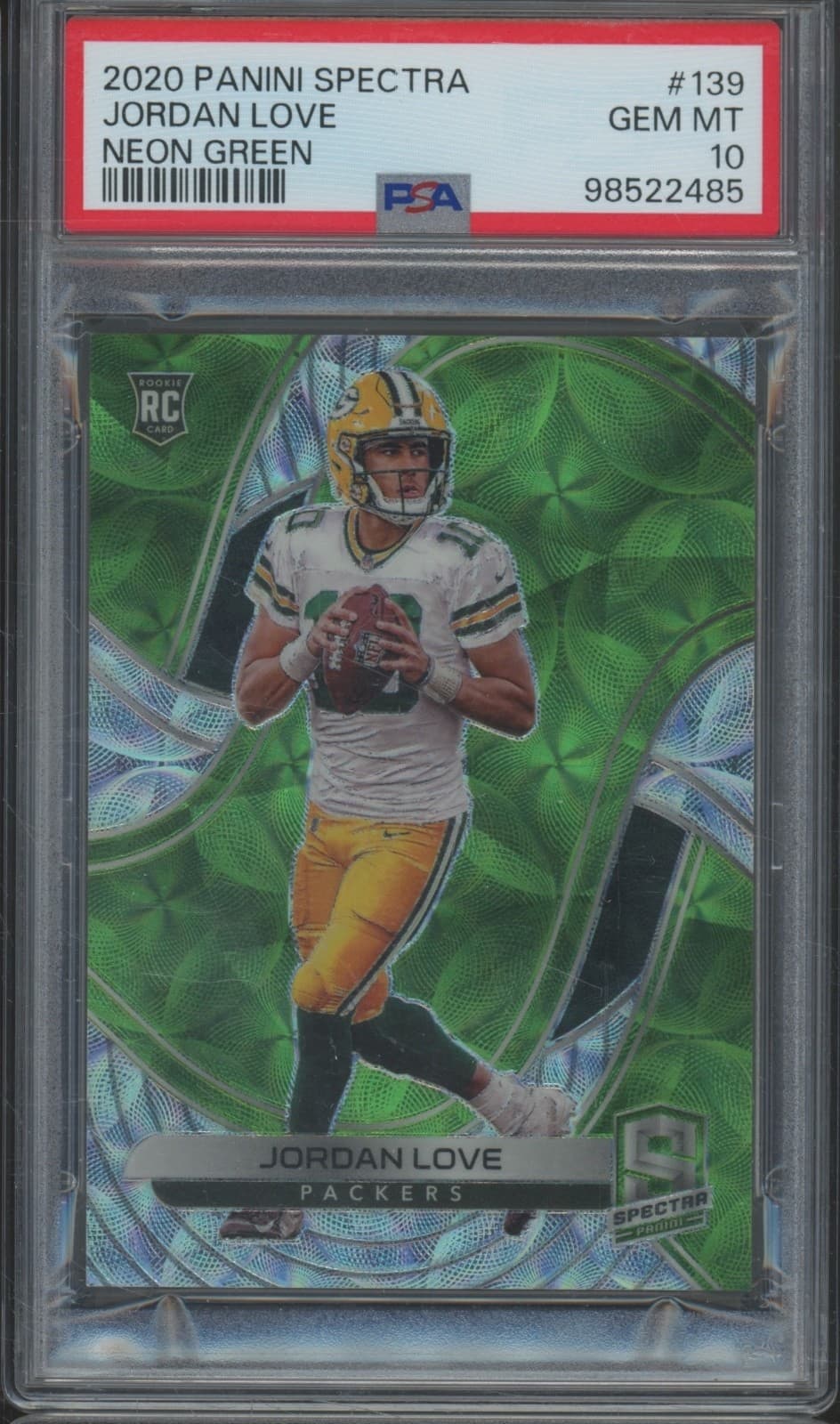 Jordan Love Panini Spectra #139 Neon Green