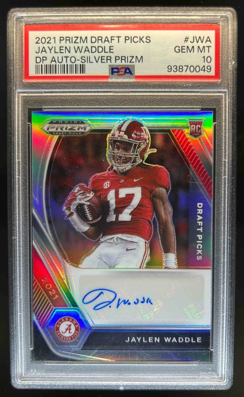 Jaylen Waddle Panini Prizm Draft Picks Draft Picks Autographs #JWA Silver Prizm