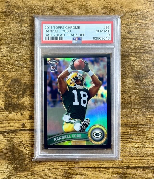 Randall Cobb Topps Chrome #93 Ball Above Head-Black Refractor