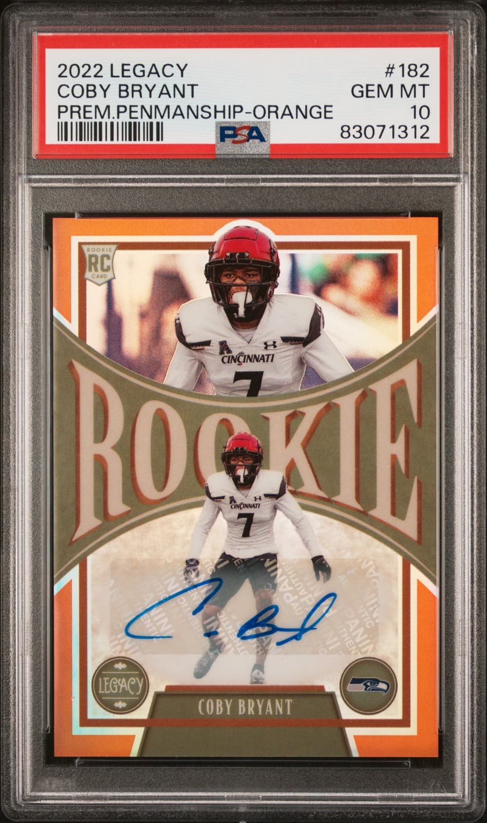 Coby Bryant Panini Legacy #182 Premium Penmanship-Orange