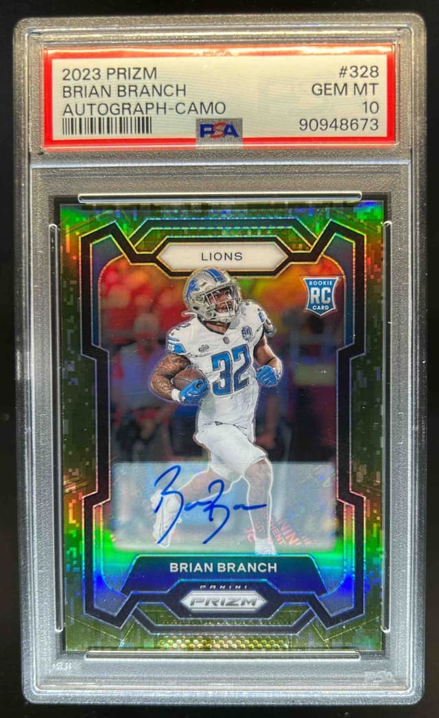 Brian Branch Panini Prizm #328 Autograph-Camo