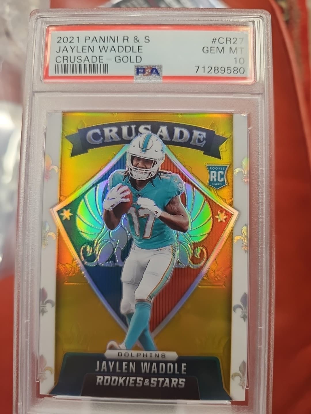 Jaylen Waddle Panini Rookies & Stars Crusade #CR27 Gold