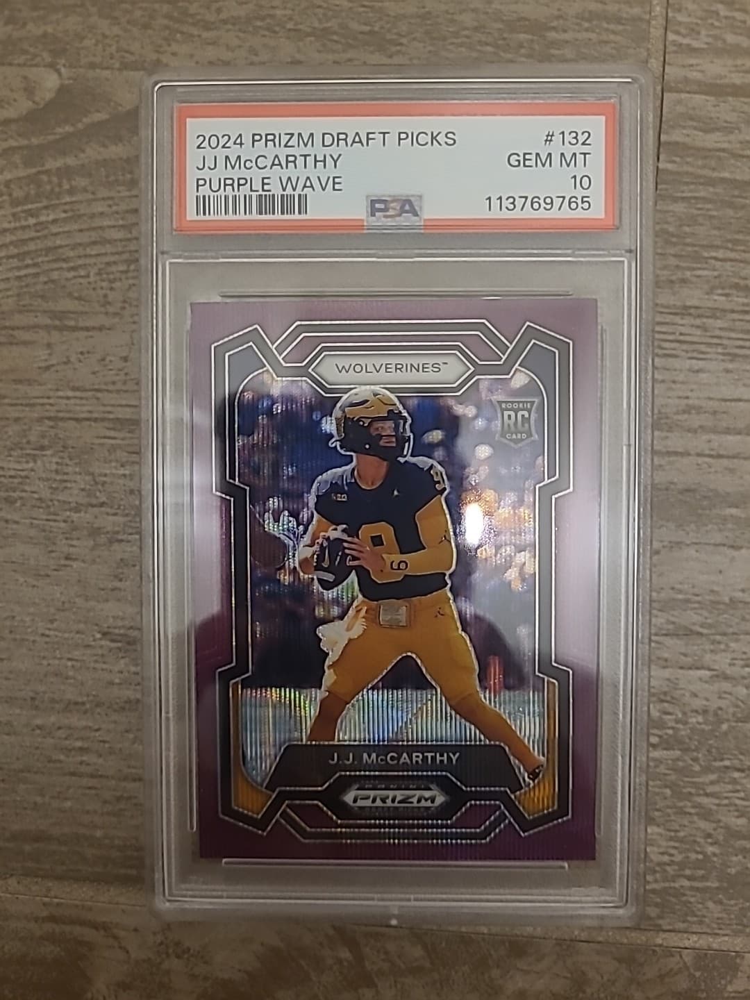 J.J. McCarthy Panini Prizm Draft Picks #132 Purple Wave
