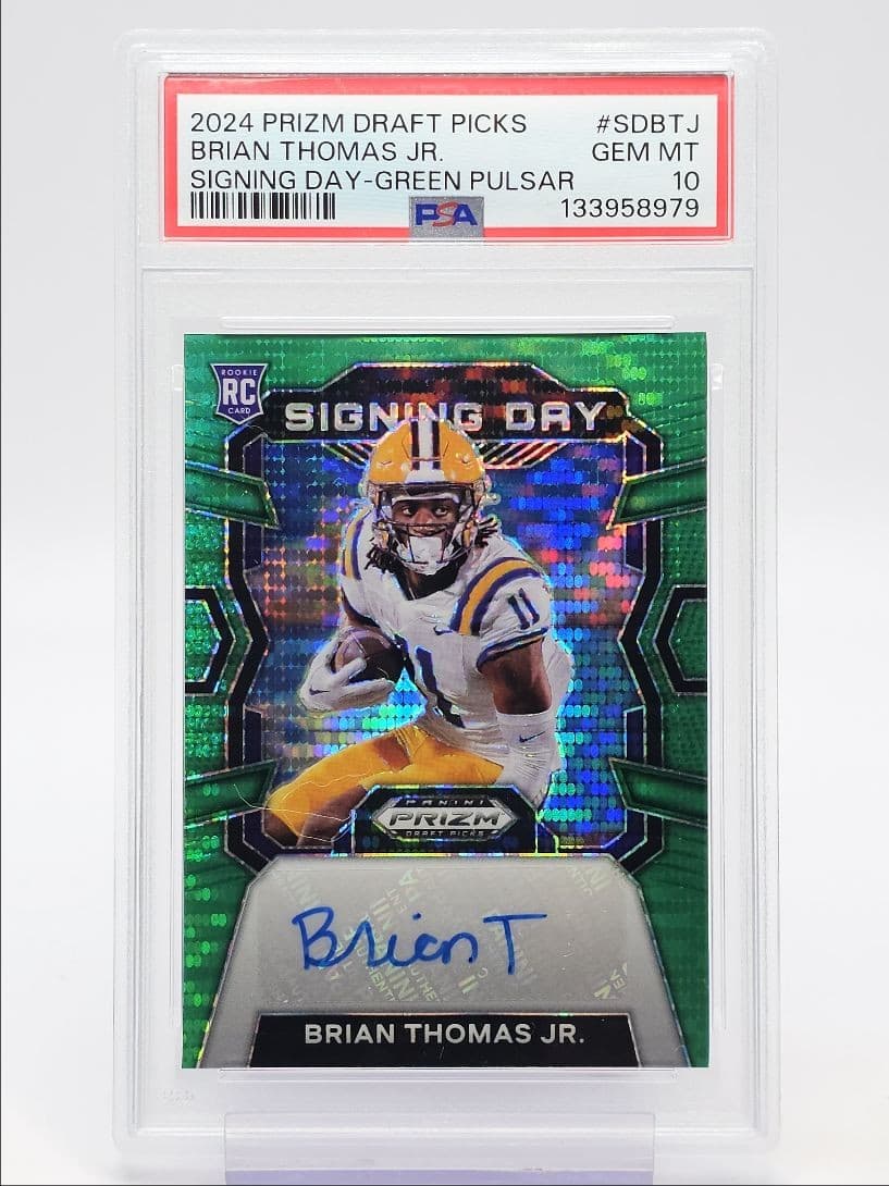 Brian Thomas Panini Prizm Draft Picks Signing Day #SDBTJ Green Pulsar