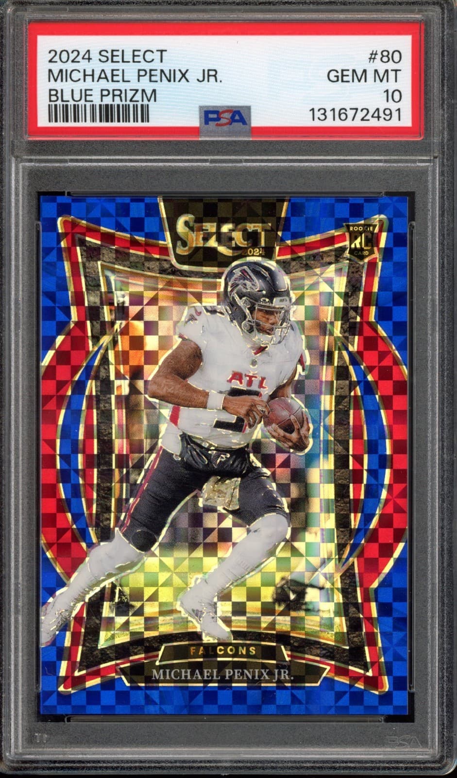 Michael Penix Panini Select #80 Blue Prizm