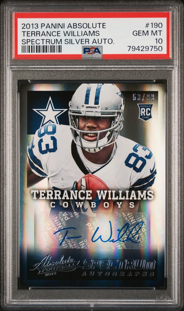 Terrance Williams Panini Absolute #190 Spectrum Silver Autograph