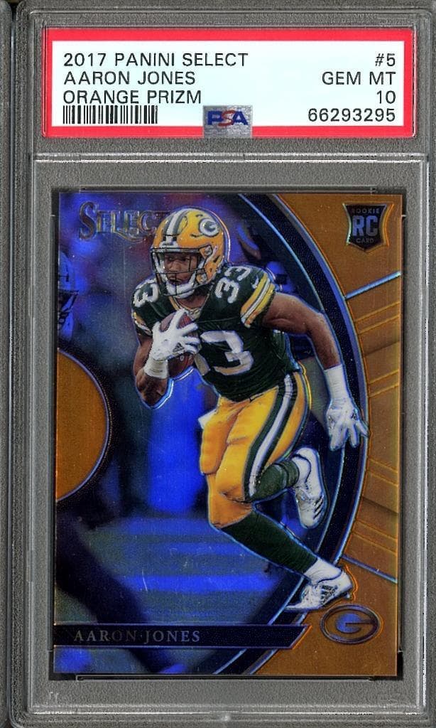 Aaron Jones Panini Select #5 Orange Prizm