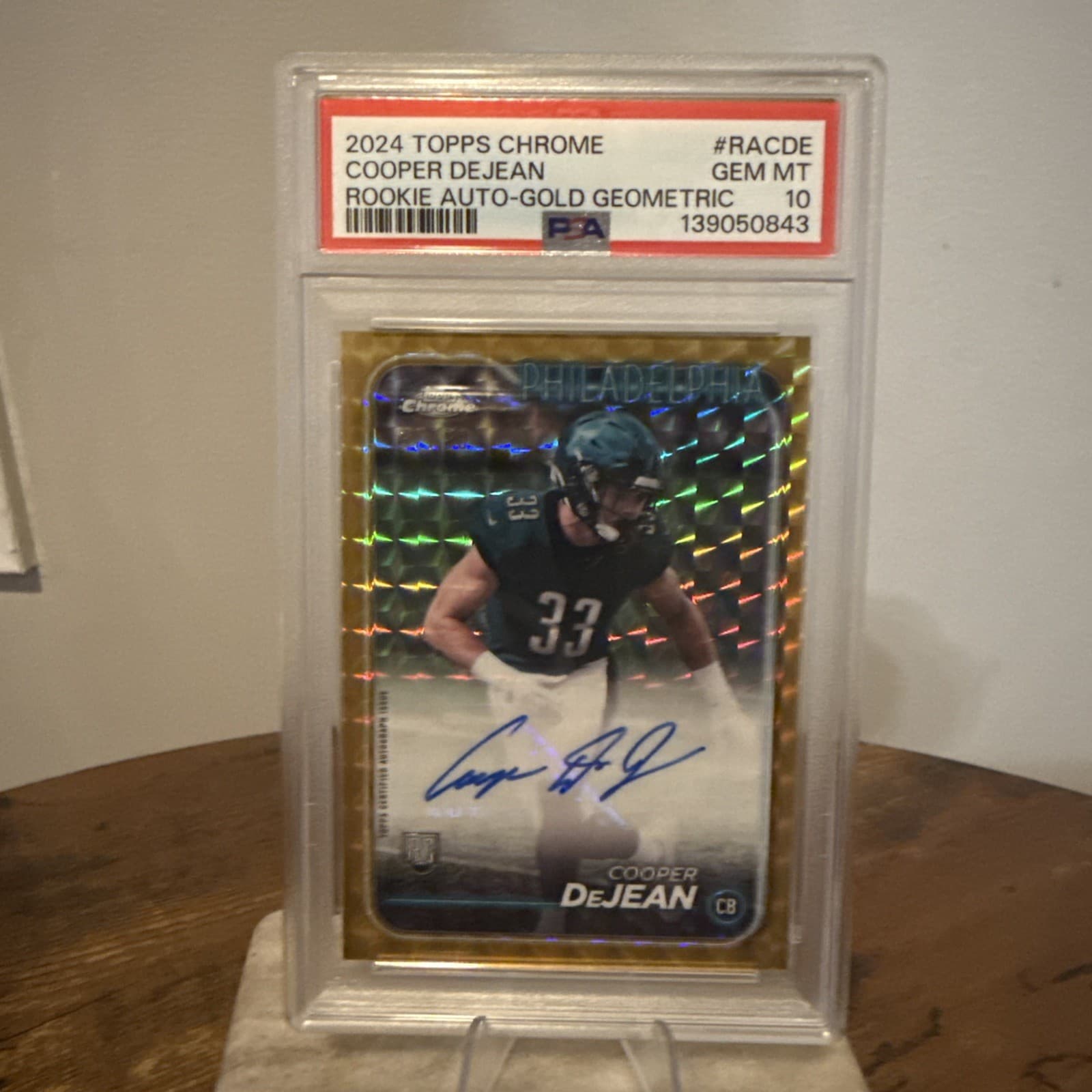 Cooper DeJean Topps Chrome Rookie Autographs Variations #RACDE Gold Geometric