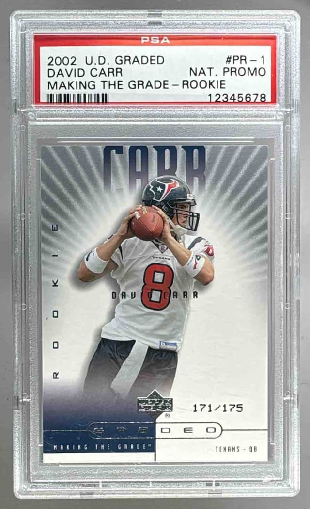 David Carr Upper Deck Graded Making the Grade National Promo #PR1 Making Grade-Natnl Promo