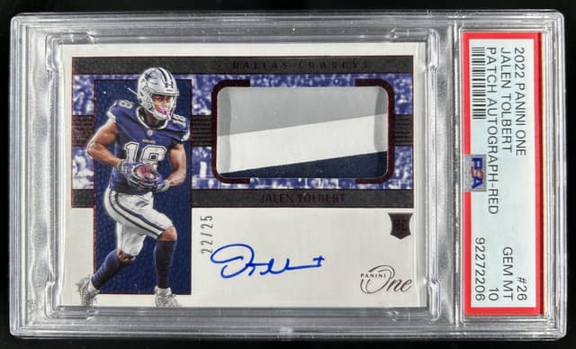 Jalen Tolbert Panini One #26 Patch Autograph-Red