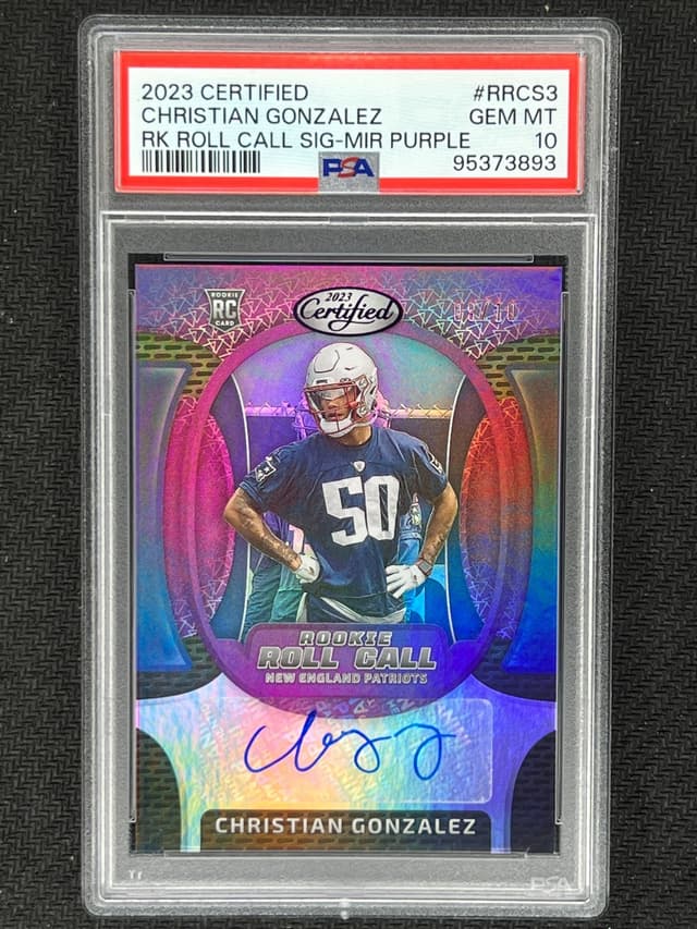 Christian Gonzalez Panini Certified Rookie Roll Call Signature #RRCS3 Mirror Purple