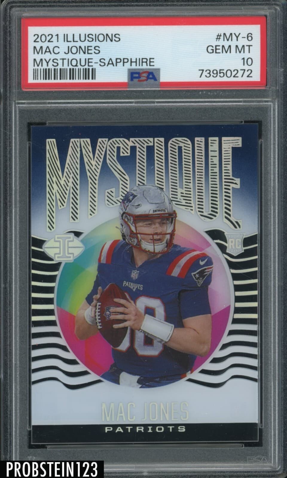 Mac Jones Panini Illusions Mystique #MY6 Sapphire