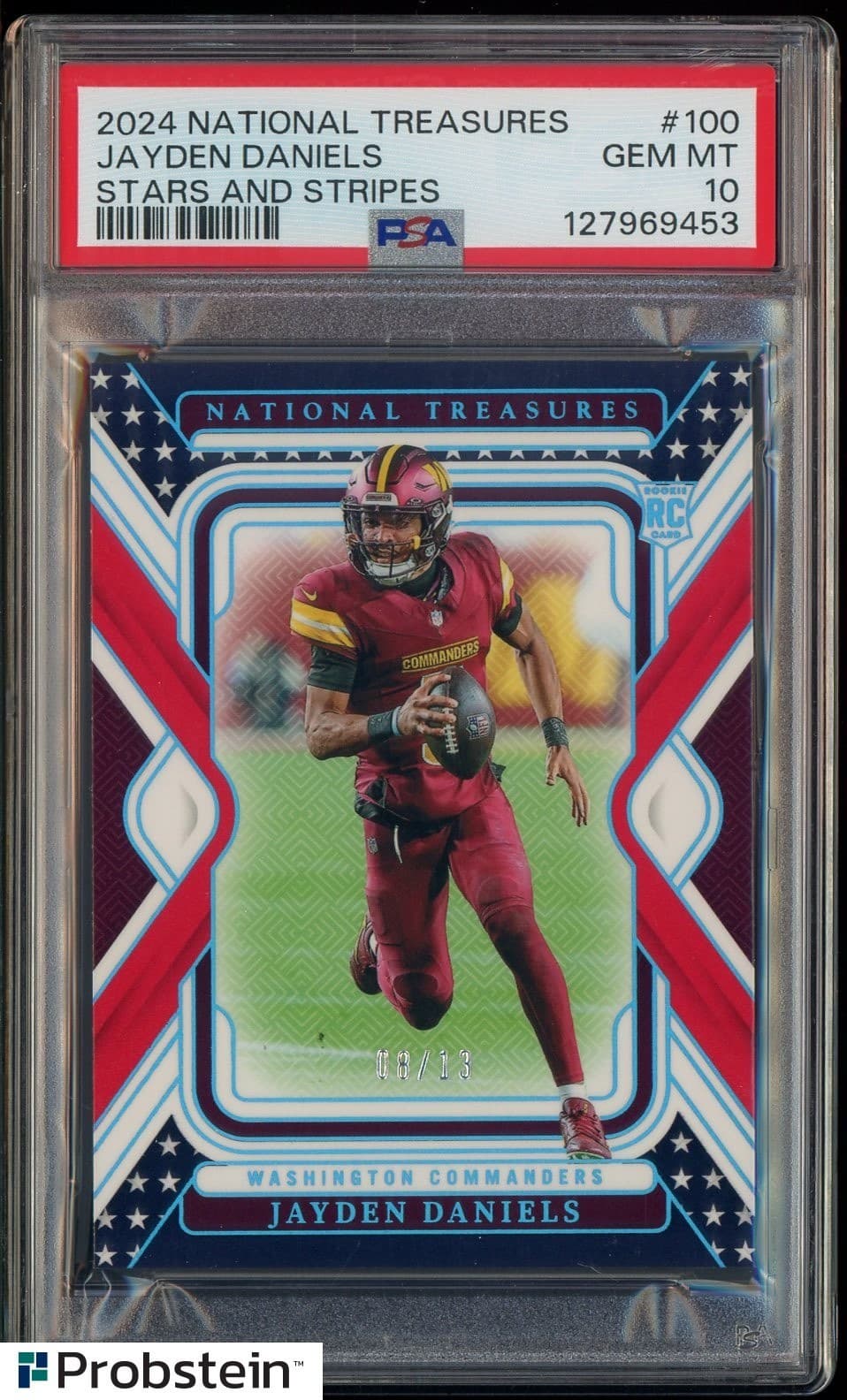 Jayden Daniels Panini National Treasures #100 Stars and Stripes