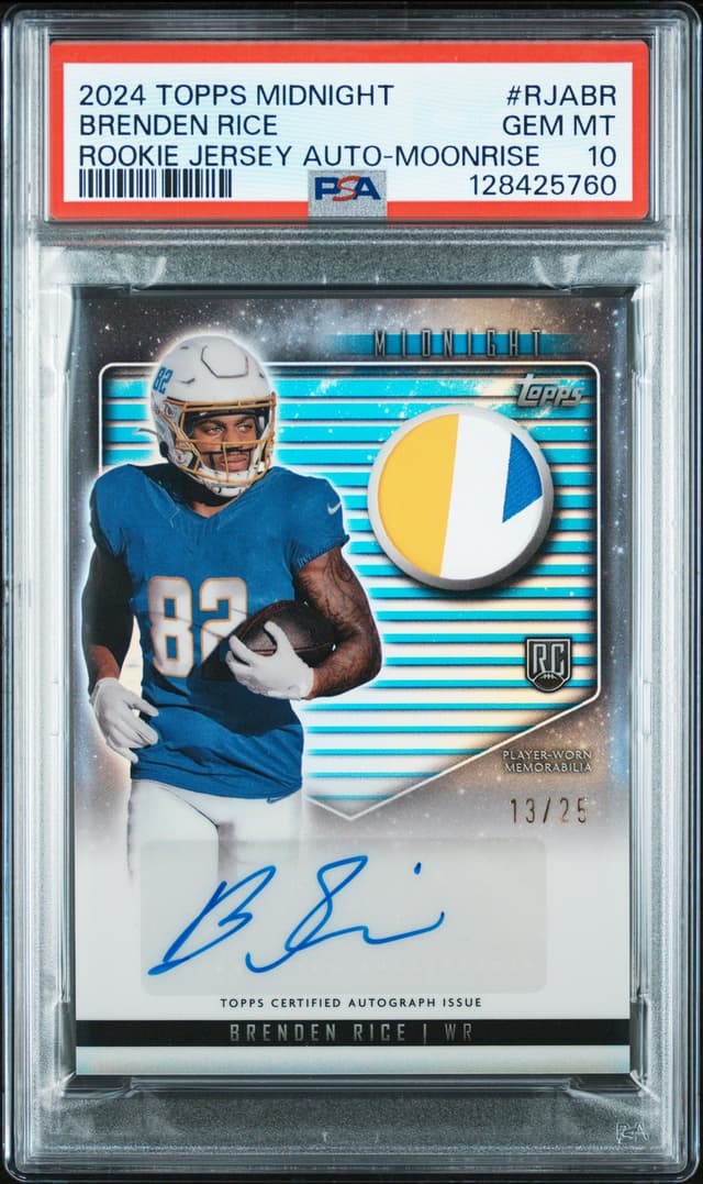 Brenden Rice Topps Midnight Rookie Jersey Autographs #RJABR Moonrise