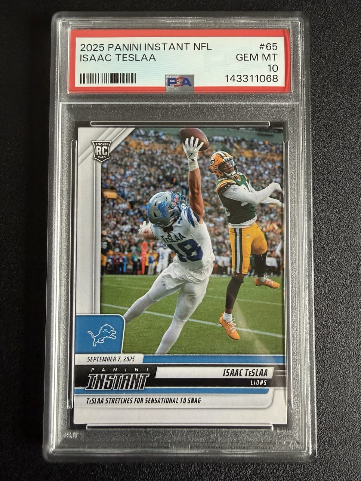 Isaac TeSlaa Panini Instant NFL #65 Base