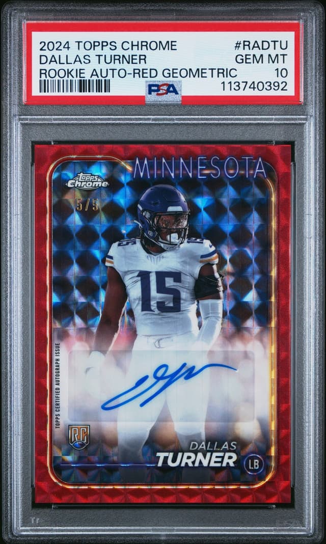 Dallas Turner Topps Chrome Rookie Autographs Variations #RADTU Red Geometric