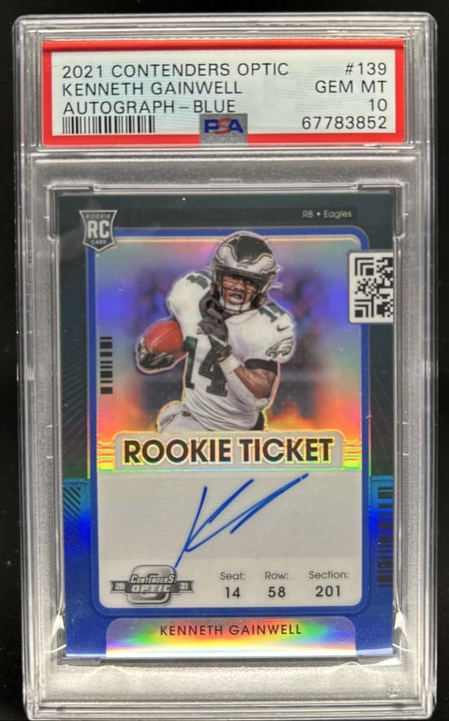 Kenneth Gainwell Panini Contenders Optic #139 Variation-Autograph-Blue