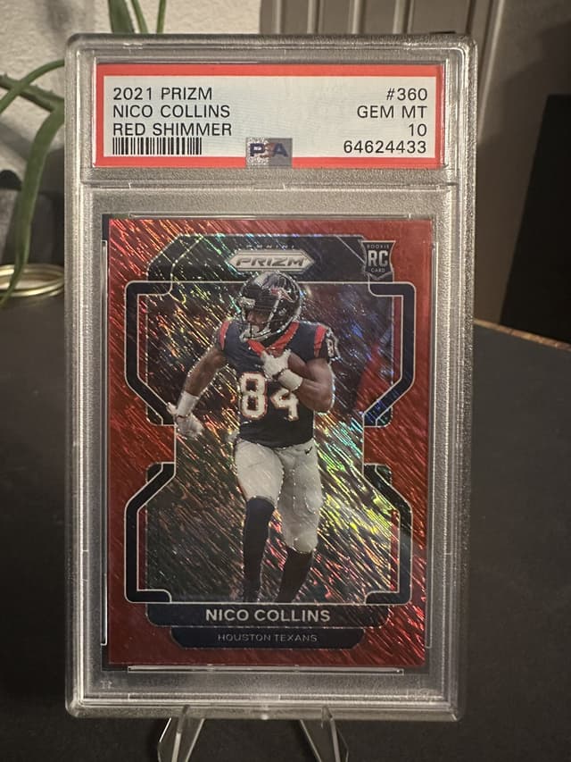 Nico Collins Panini Prizm #360 Red Shimmer