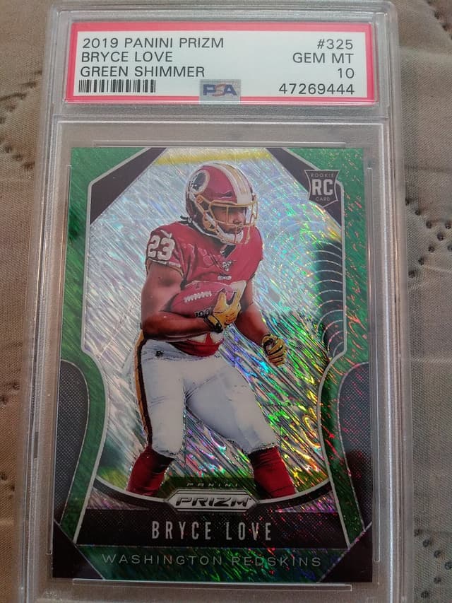 Bryce Love Panini Prizm #325 Green Shimmer
