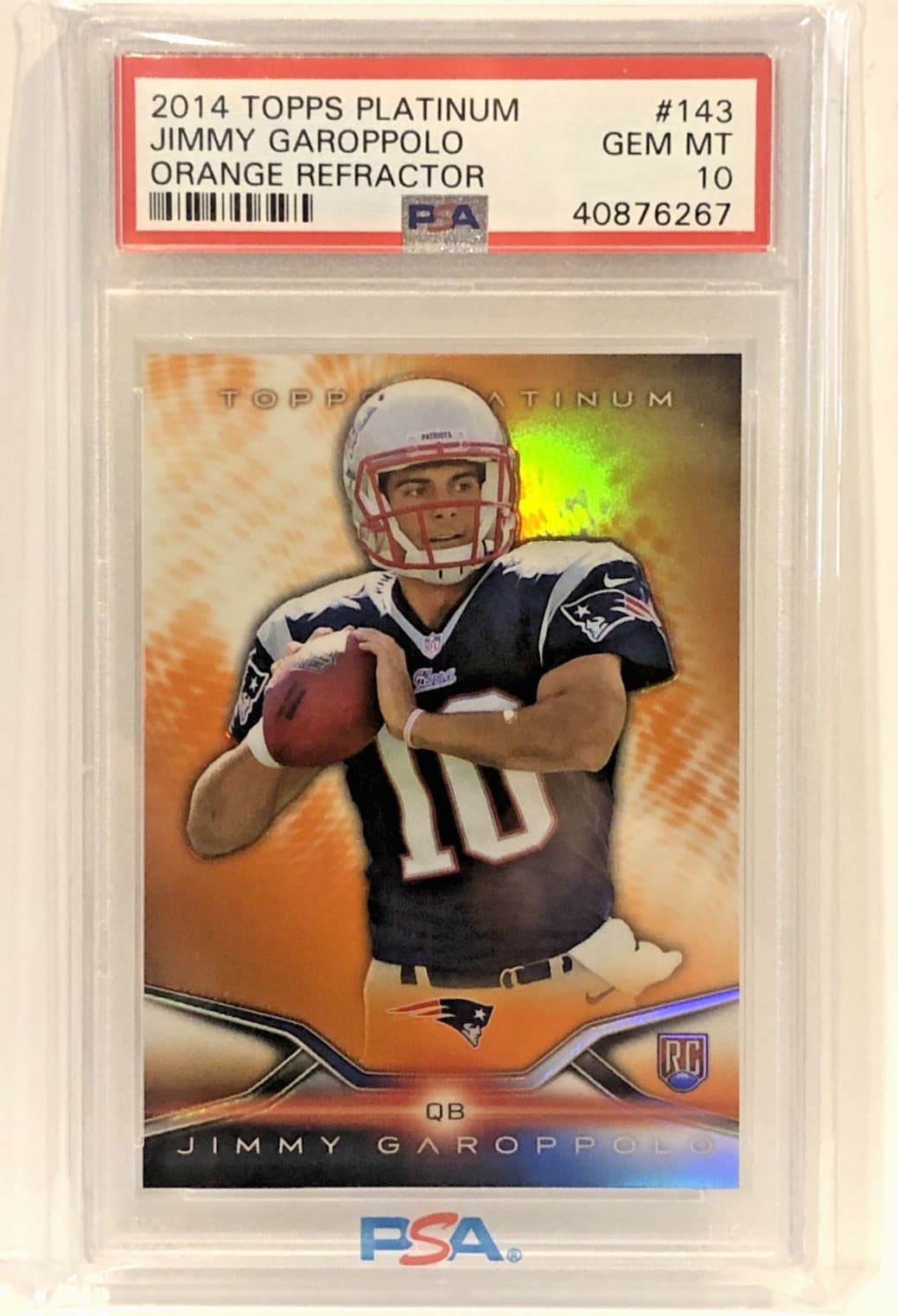 Jimmy Garoppolo Topps Platinum #143 Orange Refractor