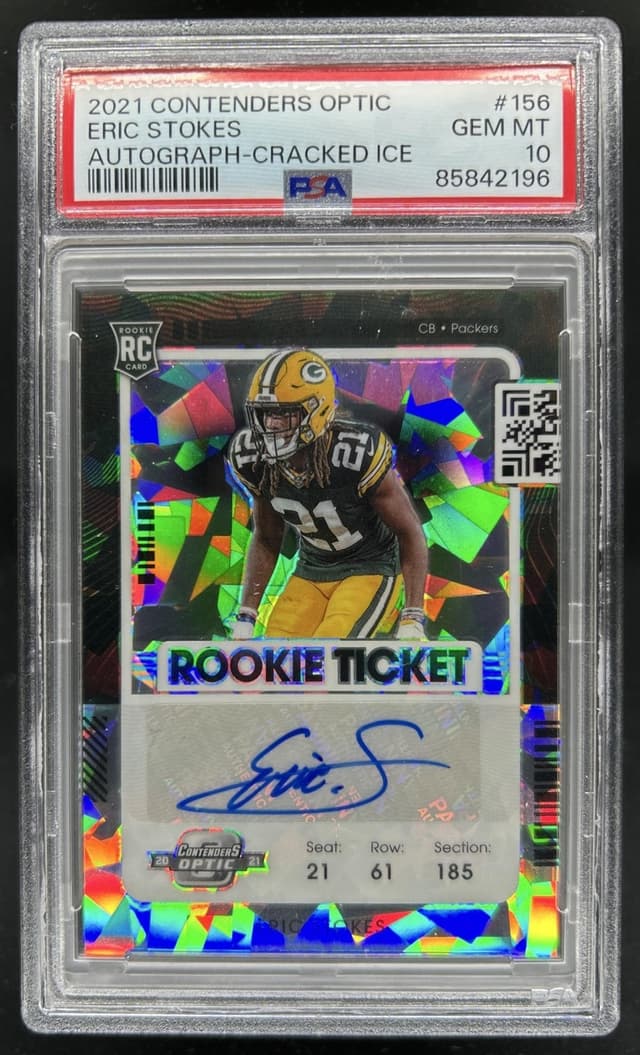 Eric Stokes Panini Contenders Optic #156 Autograph-Cracked Ice