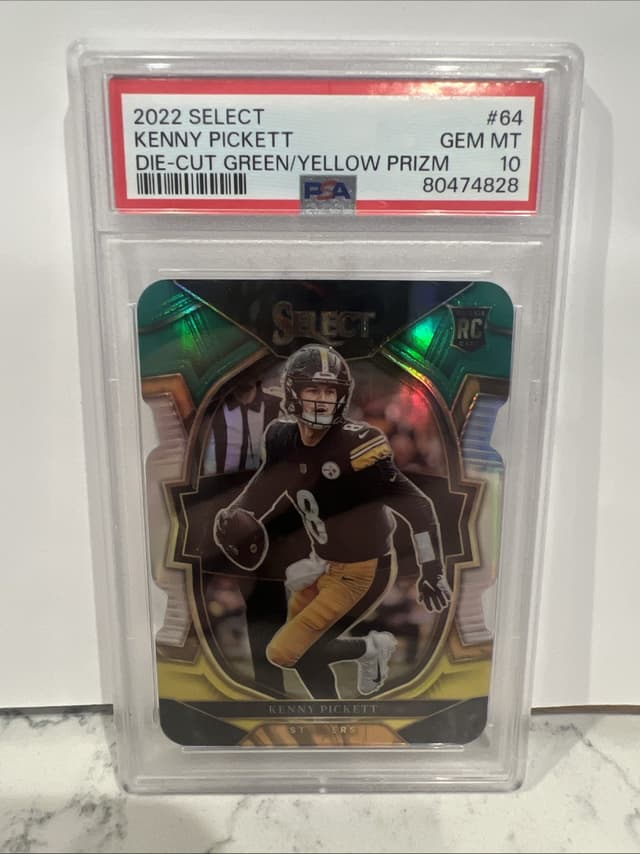 Kenny Pickett Panini Select #64 Die-Cut Green/Yellow Prizm