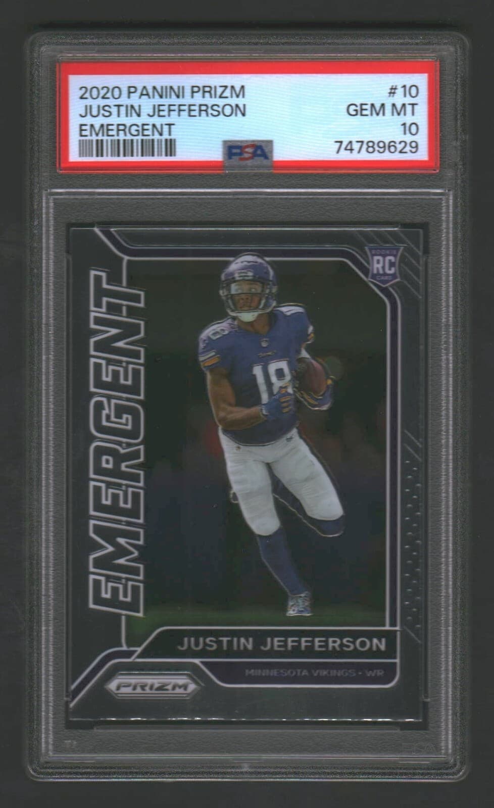 Justin Jefferson Panini Prizm Emergent #10 Base