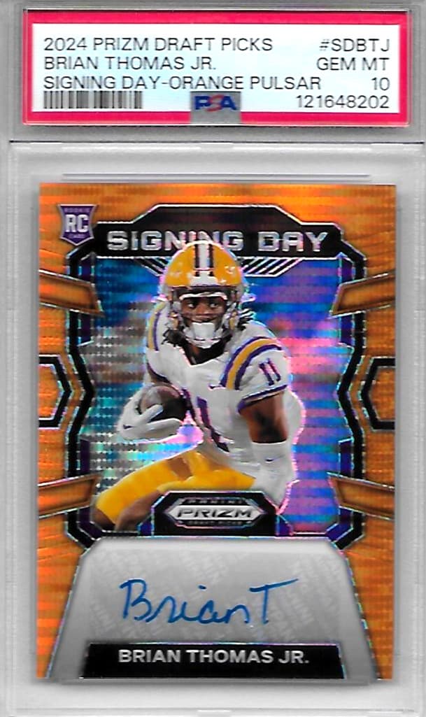 Brian Thomas Panini Prizm Draft Picks Signing Day #SDBTJ Orange Pulsar