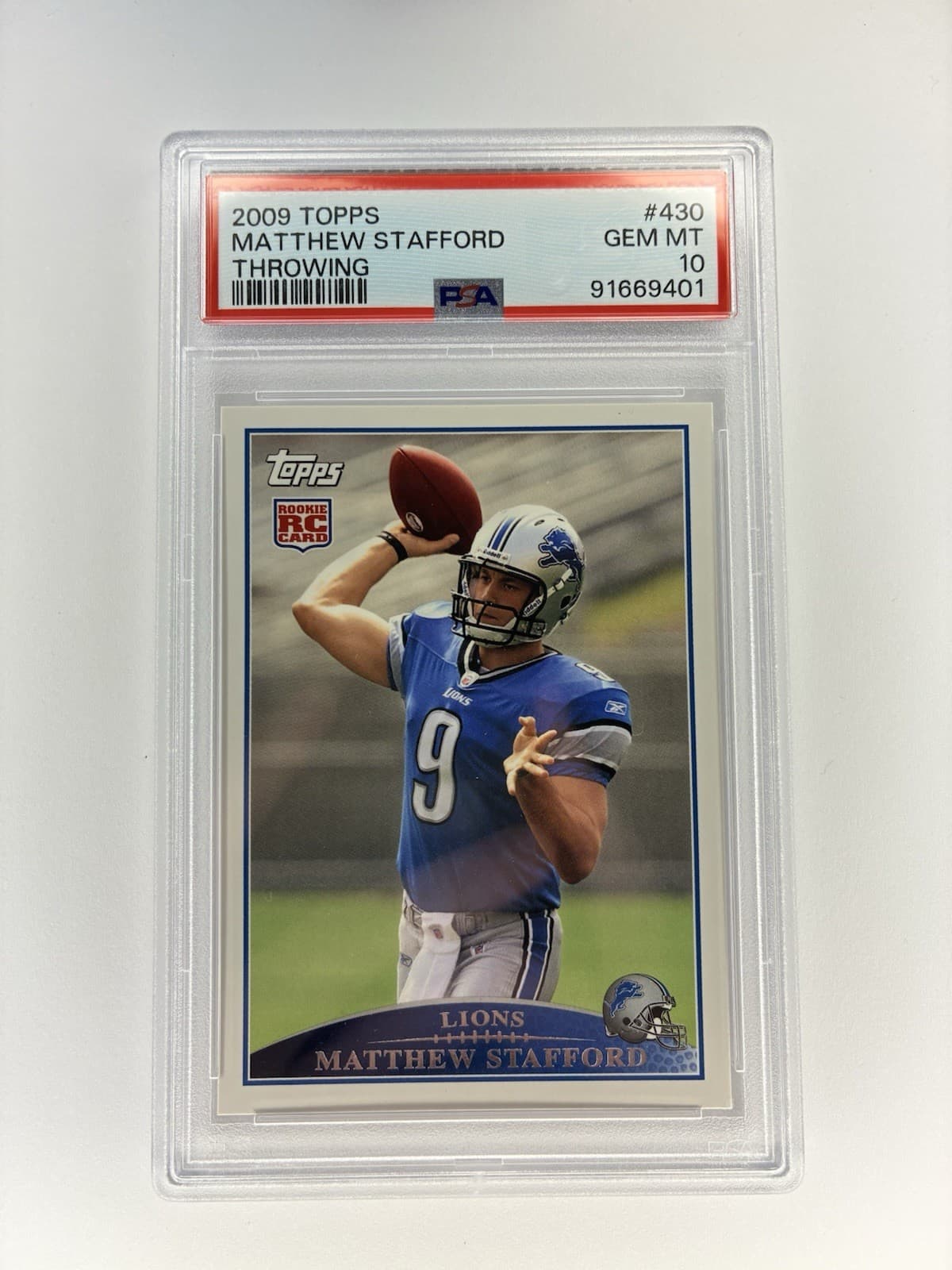 Matthew Stafford Topps #430 Throwing