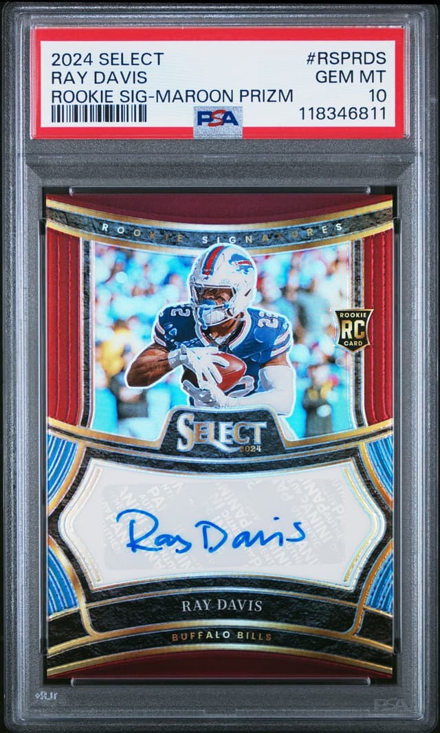Ray Davis Panini Select Rookie Signatures #RSPRDS Maroon Prizm