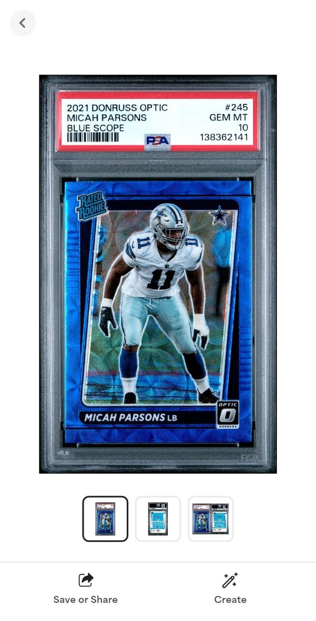 Micah Parsons Panini Donruss Optic #245 Blue Scope