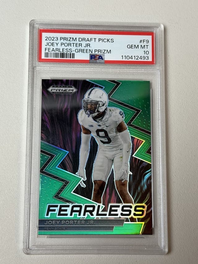 Joey Porter Jr. Panini Prizm Draft Picks Fearless #F9 Green Prizm