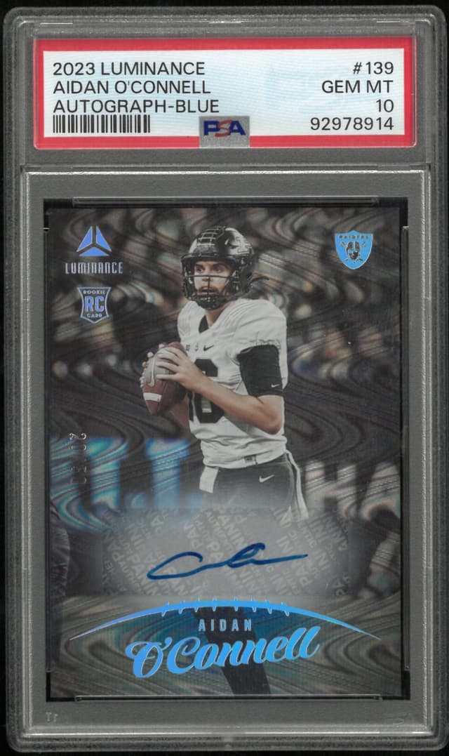 Aidan O'Connell Panini Luminance #139 Autograph-Blue