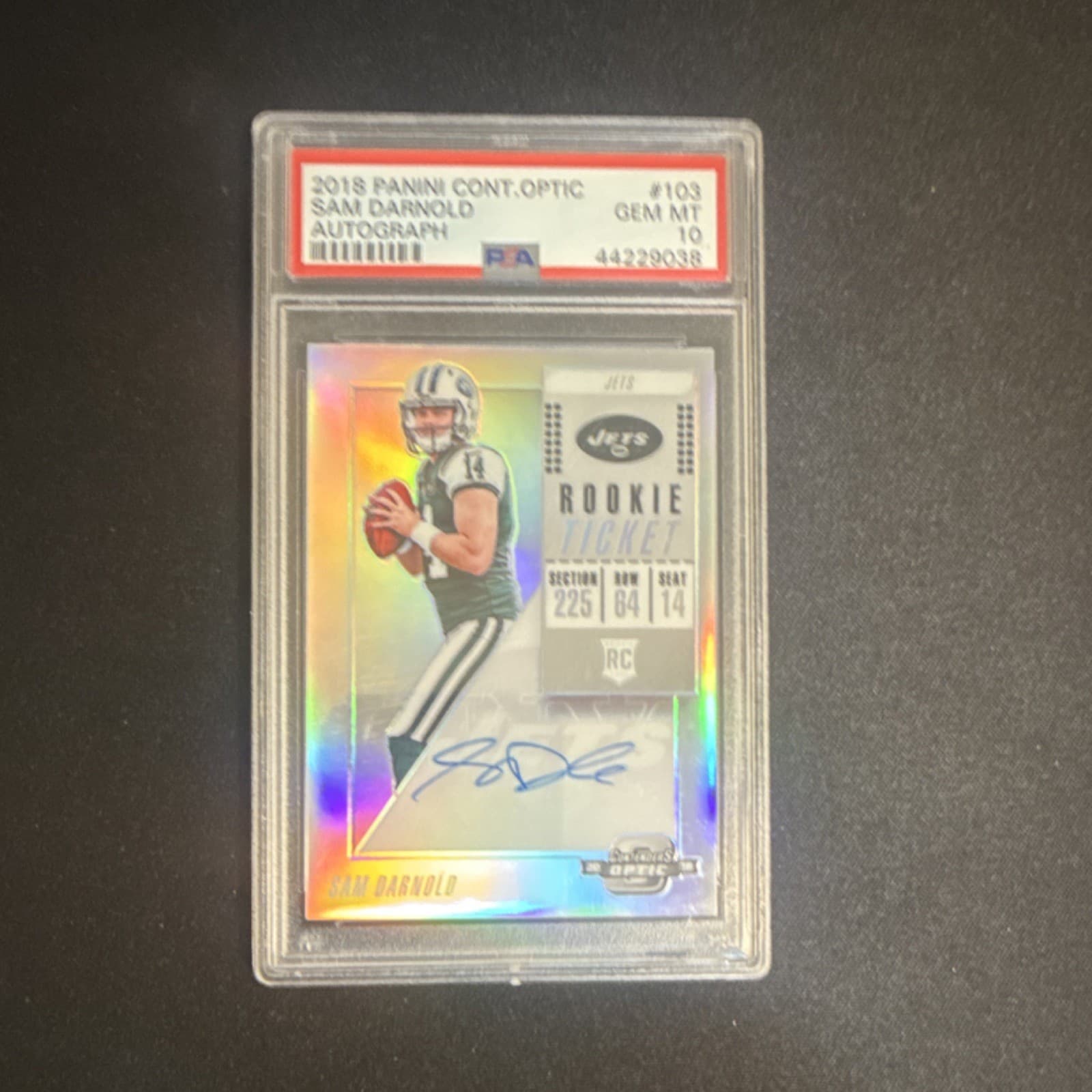 Sam Darnold Panini Contenders Optic #103 Autograph