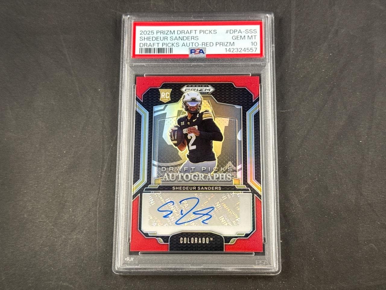 Shedeur Sanders Panini Prizm Draft Picks Draft Picks Autographs #DPASSS Red Prizm