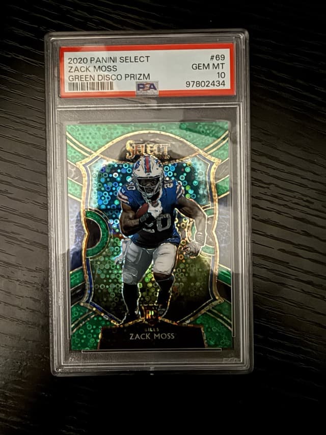 Zack Moss Panini Select #69 Green Disco Prizm