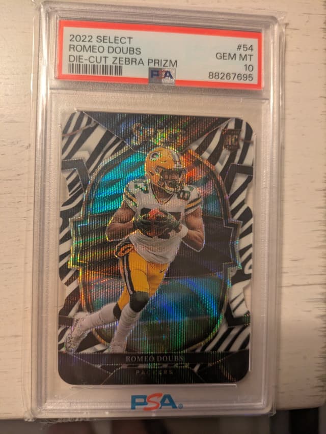 Romeo Doubs Panini Select #54 Zebra Prizm