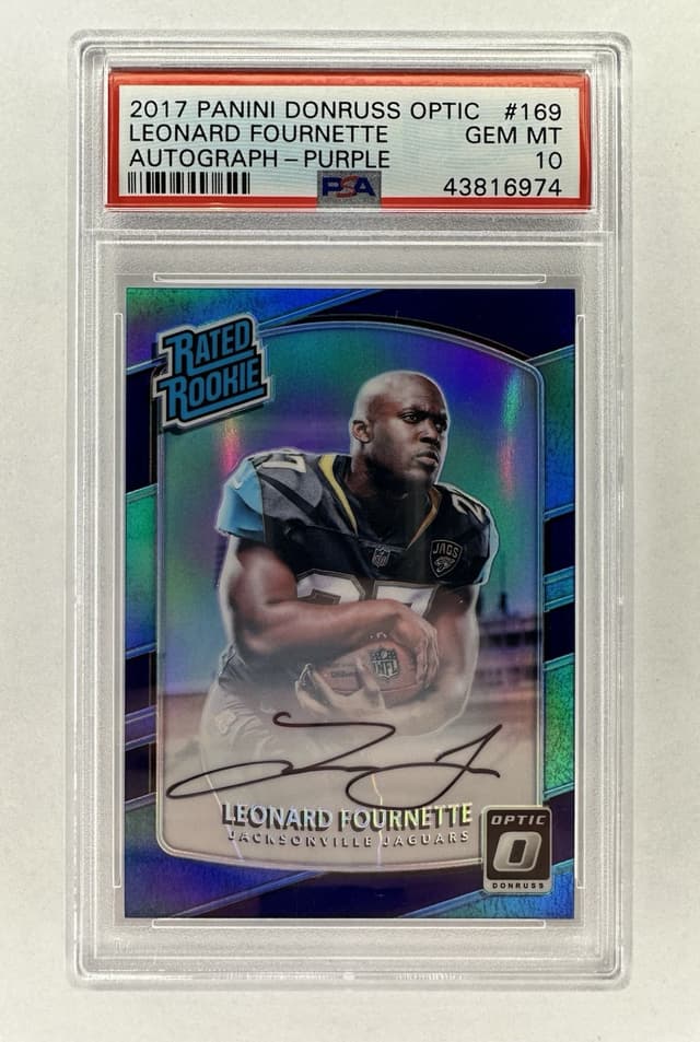 Leonard Fournette Panini Donruss Optic #169 Autograph-Purple