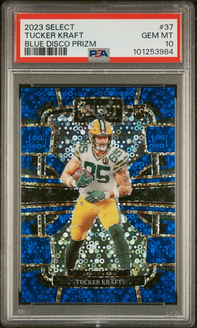 Tucker Kraft Panini Select #37 Blue Disco Prizm