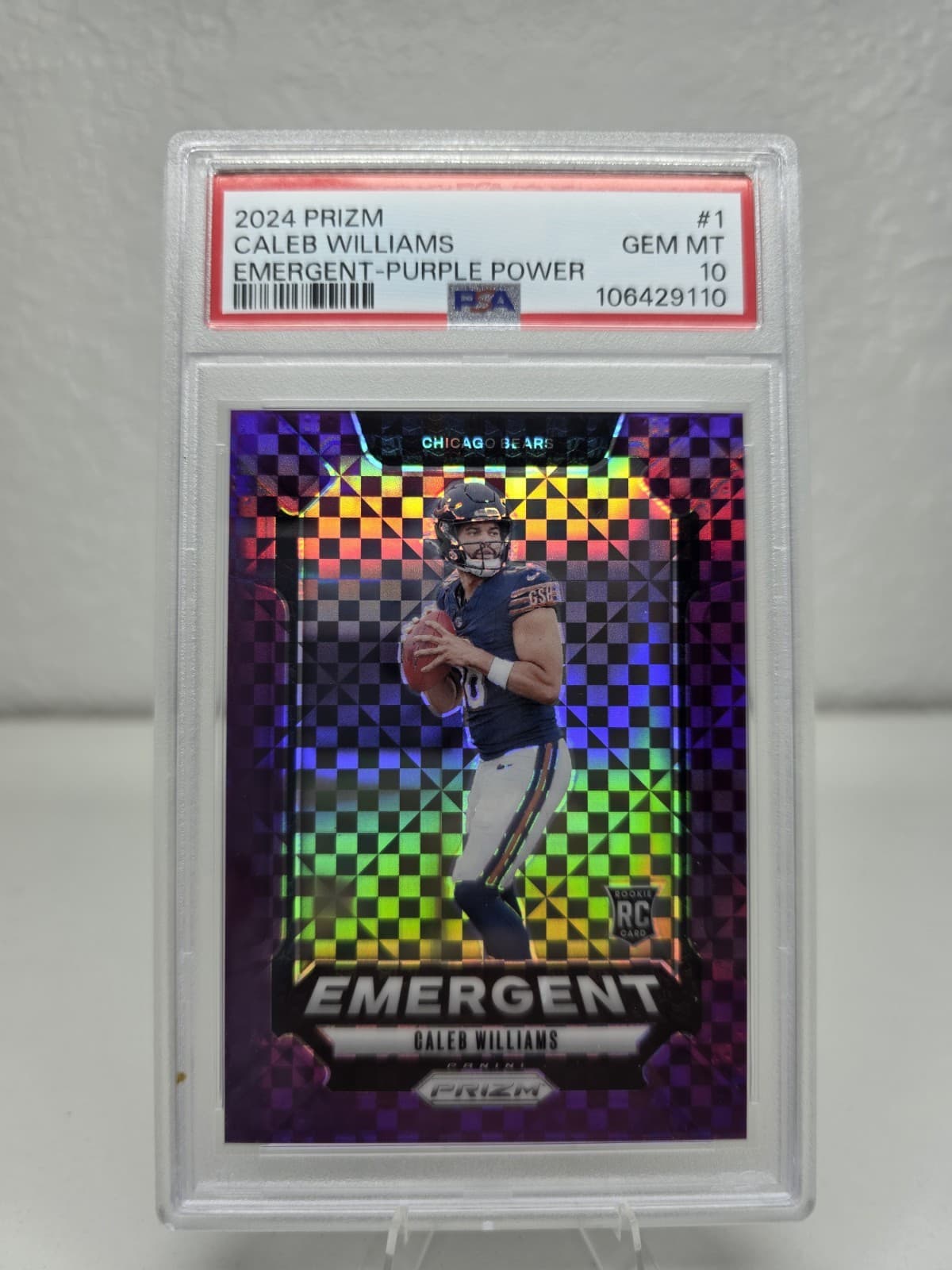 Caleb Williams Panini Prizm Emergent #1 Purple Power