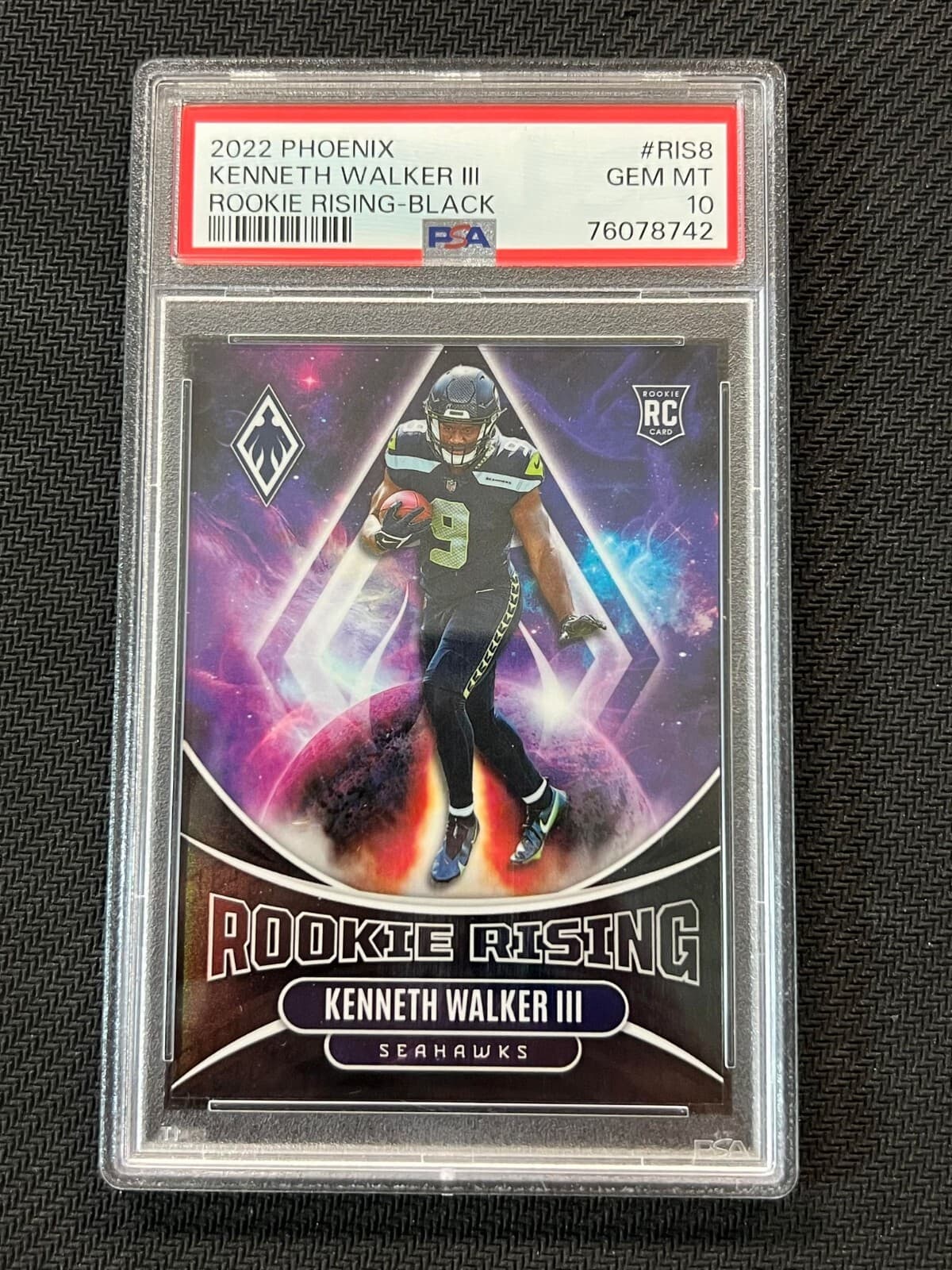 Kenneth Walker III Panini Phoenix Rookie Rising #RIS8 Black
