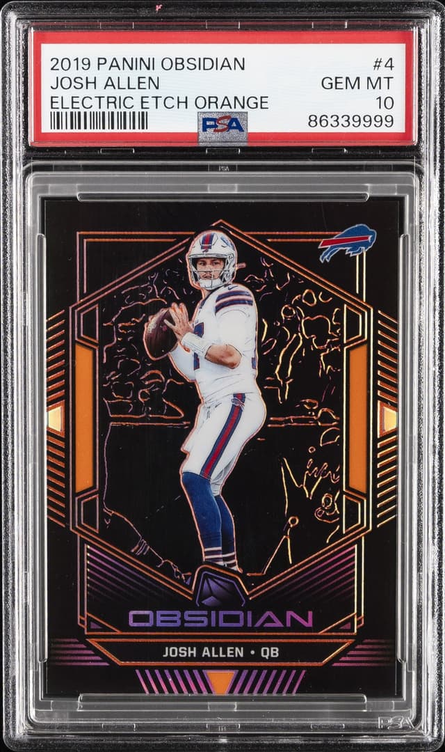 Josh Allen Panini Obsidian #4 Electric Etch Orange