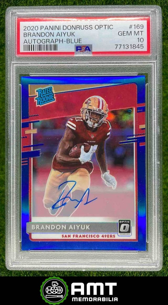 Brandon Aiyuk Panini Donruss Optic #169 Autograph-Blue
