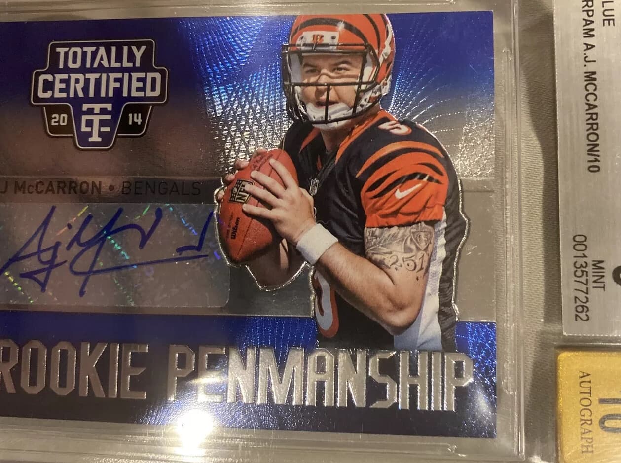 A.J. McCarron Panini Totally Certified #166 Autograph Jersey