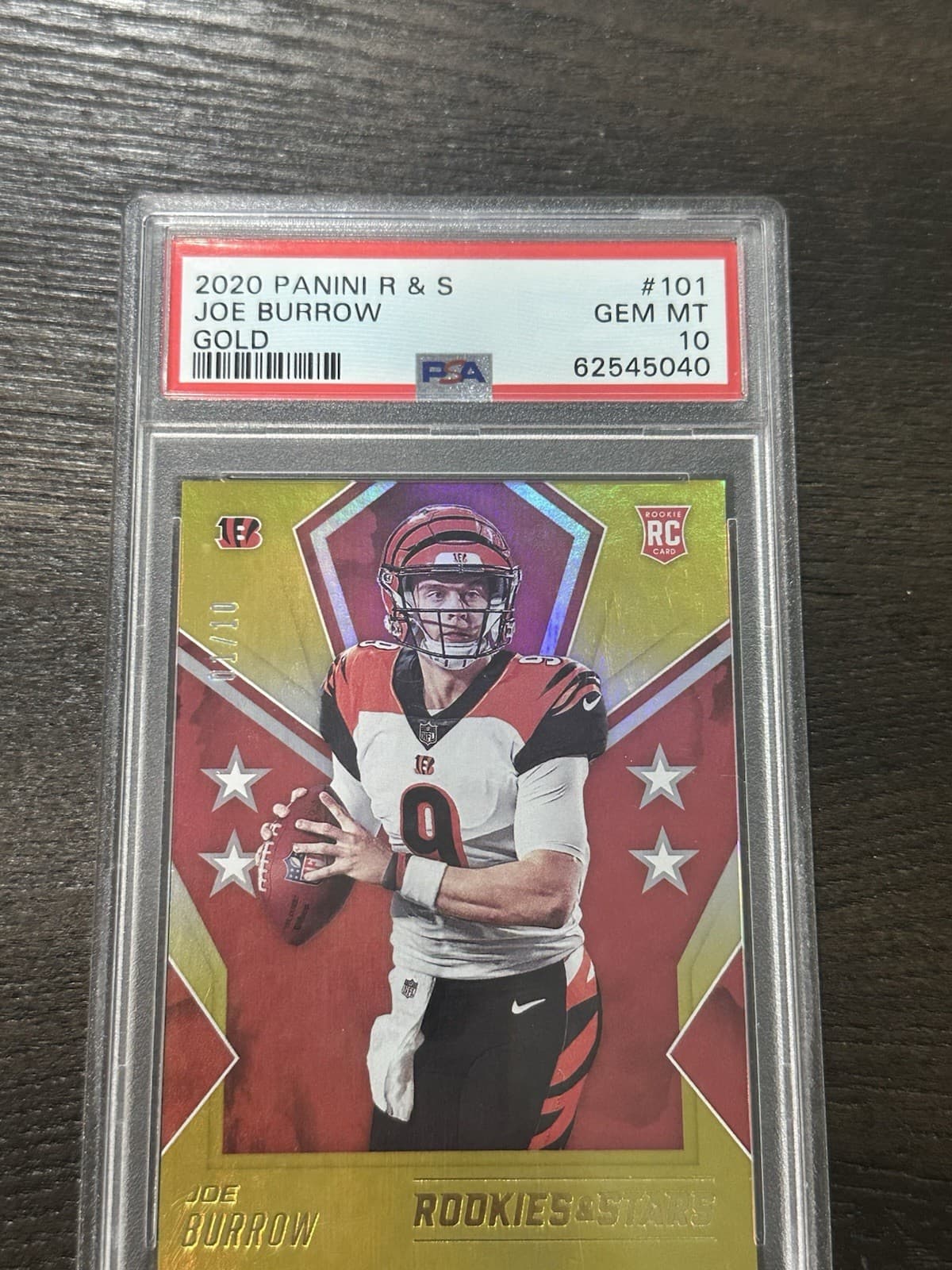 Joe Burrow Panini Rookies & Stars #101 Gold