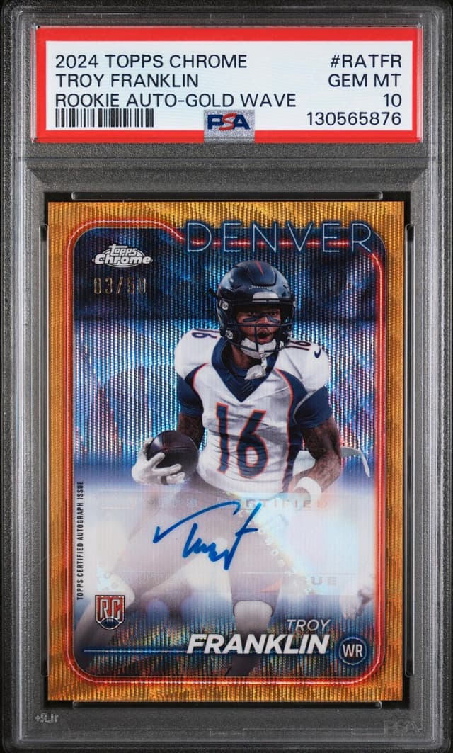 Troy Franklin Topps Chrome Rookie Autographs Variations #RATFR Gold Wave